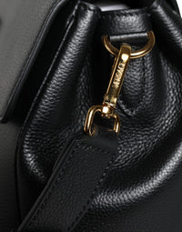 Thumbnail for Luxour, Versace Black Top Handle Grainy Calfskin Leather Crossbody Bag, 