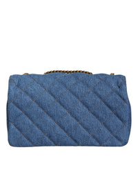 Thumbnail for Luxour, Versace Blue Quilted Denim Leather Crossbody Shoulder Bag, 