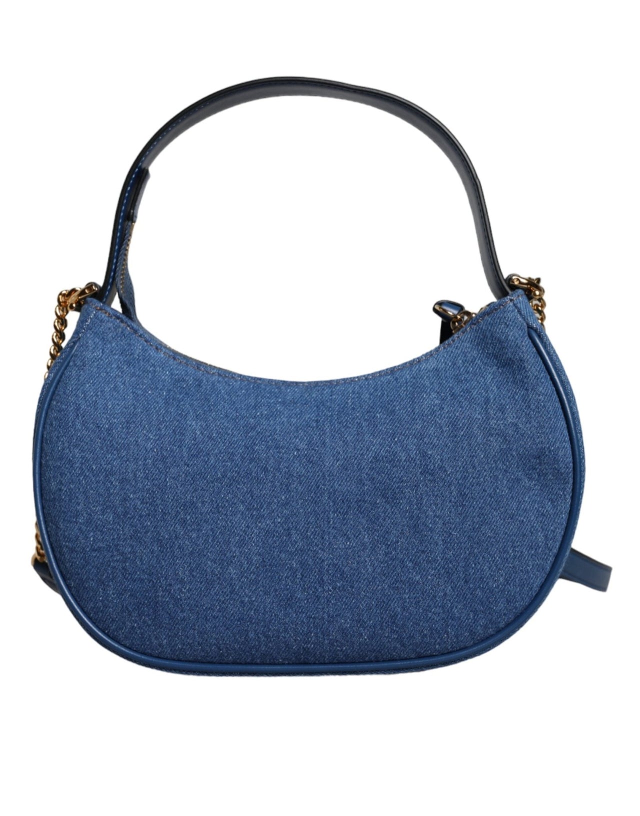 Luxour, Versace Blue Quilted Denim Leather Top Handle Shoulder Bag, 