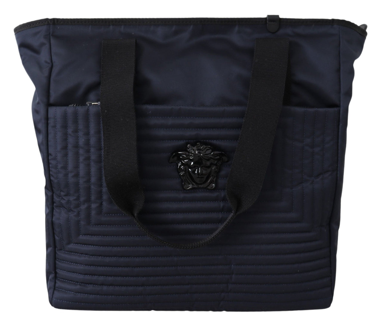 Versace Elegant Blue Nylon Tote Bag - Luxour