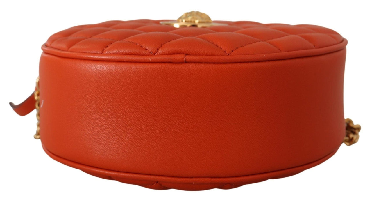 Versace Elegant Round Nappa Leather Crossbody Bag - Luxour