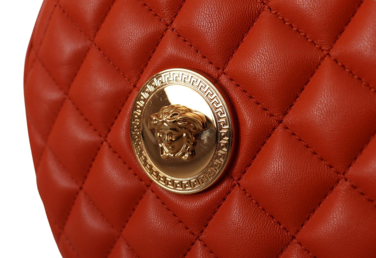 Versace Elegant Round Nappa Leather Crossbody Bag - Luxour