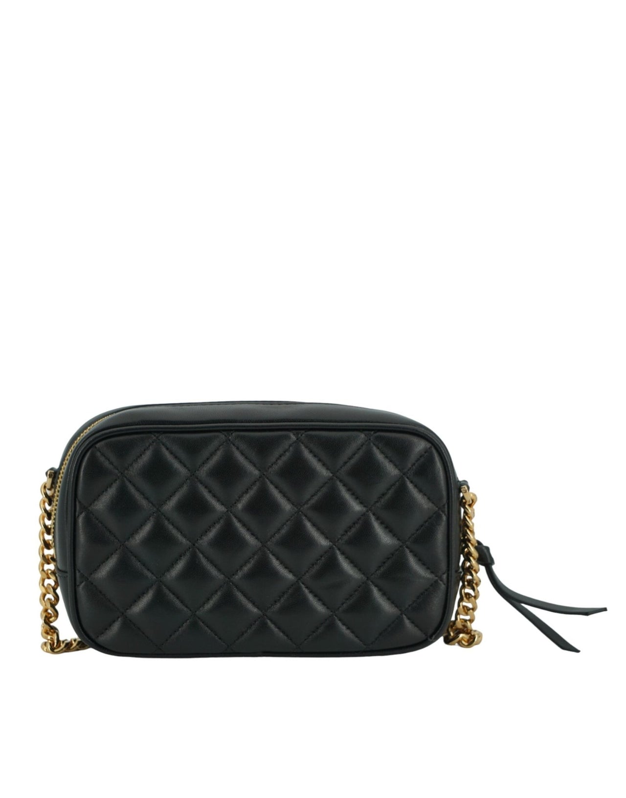 Versace Elegant Small Black Leather Crossbody Bag - Luxour