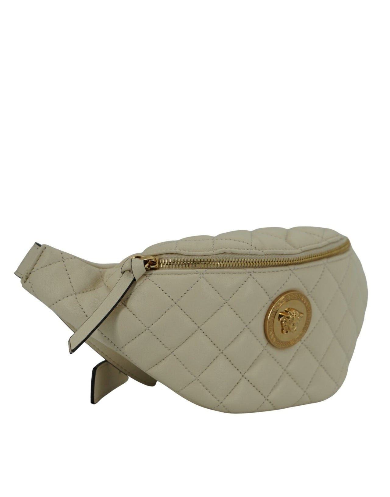 Versace Elegant White Lamb Leather Belt Bag - Luxour