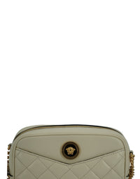 Thumbnail for Versace Elegant White Lamb Leather Camera Bag - Luxour