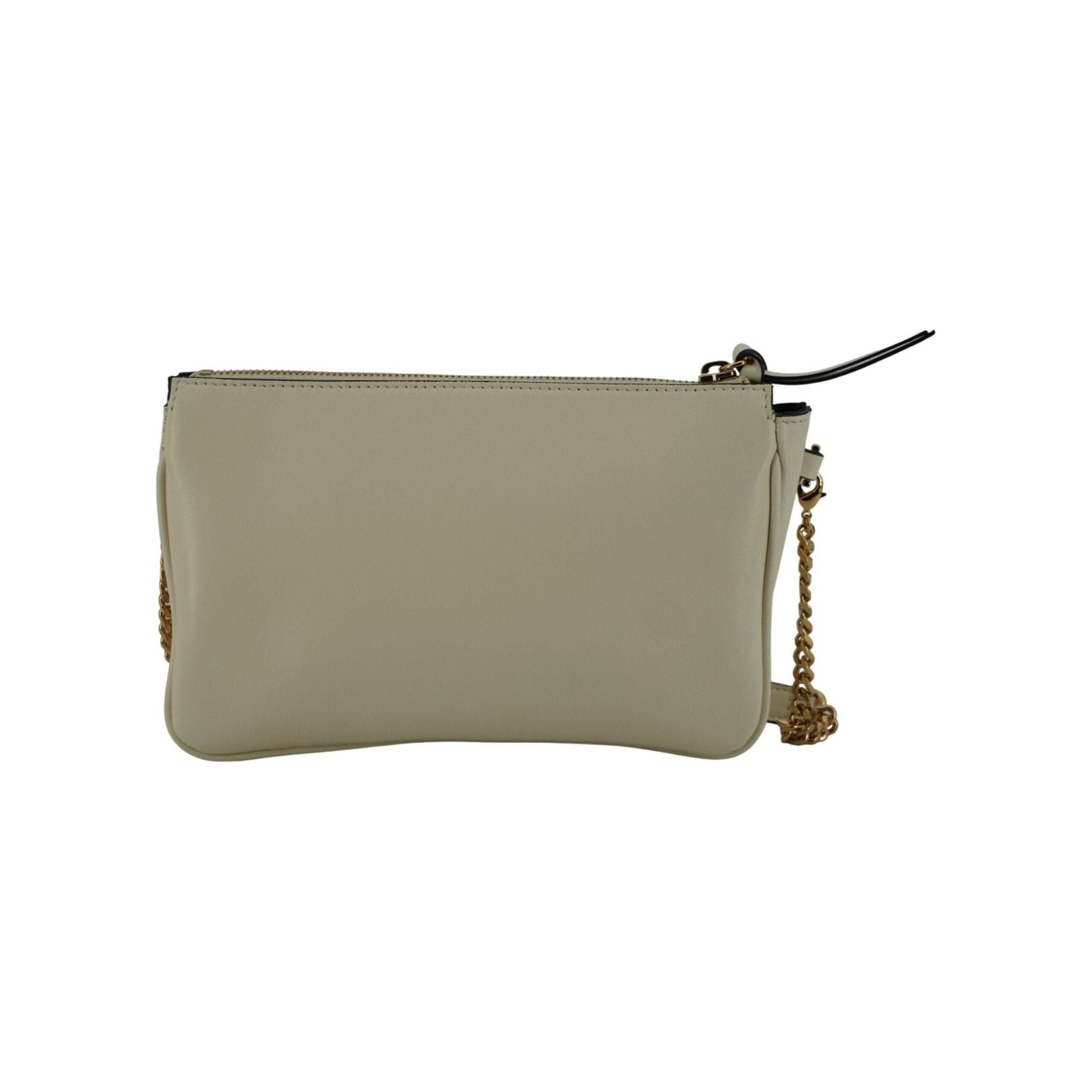 Luxour, Versace Elegant White Lamb Leather Crossbody Pouch, 