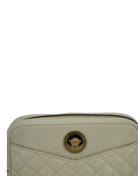 Thumbnail for Versace Elegant White Leather Camera Shoulder Bag - Luxour