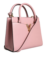 Thumbnail for Luxour, Versace Pink Small Top Handle Grainy Calf Leather Crossbody Bag, 