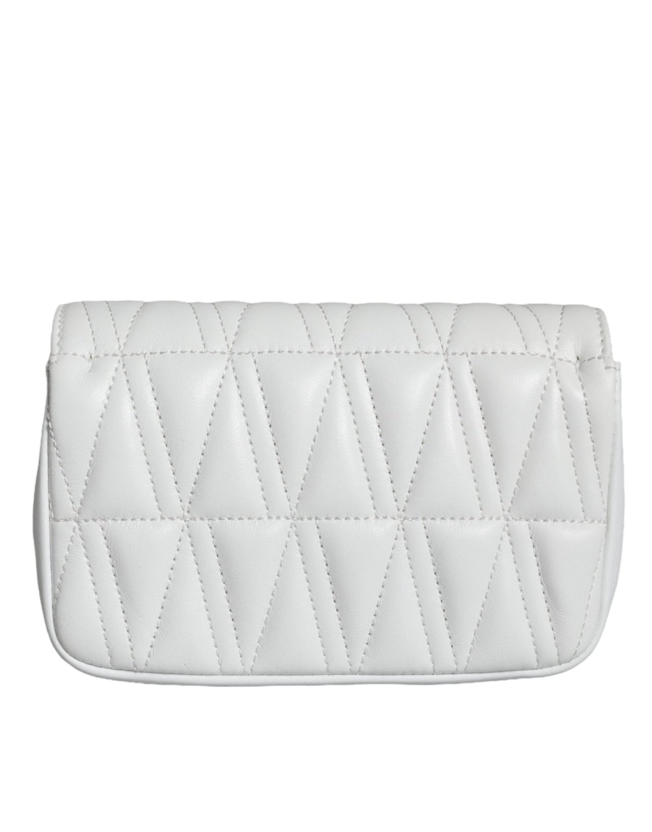 Luxour, Versace White Quilted Nappa Leather Crossbody Shoulder Bag, 