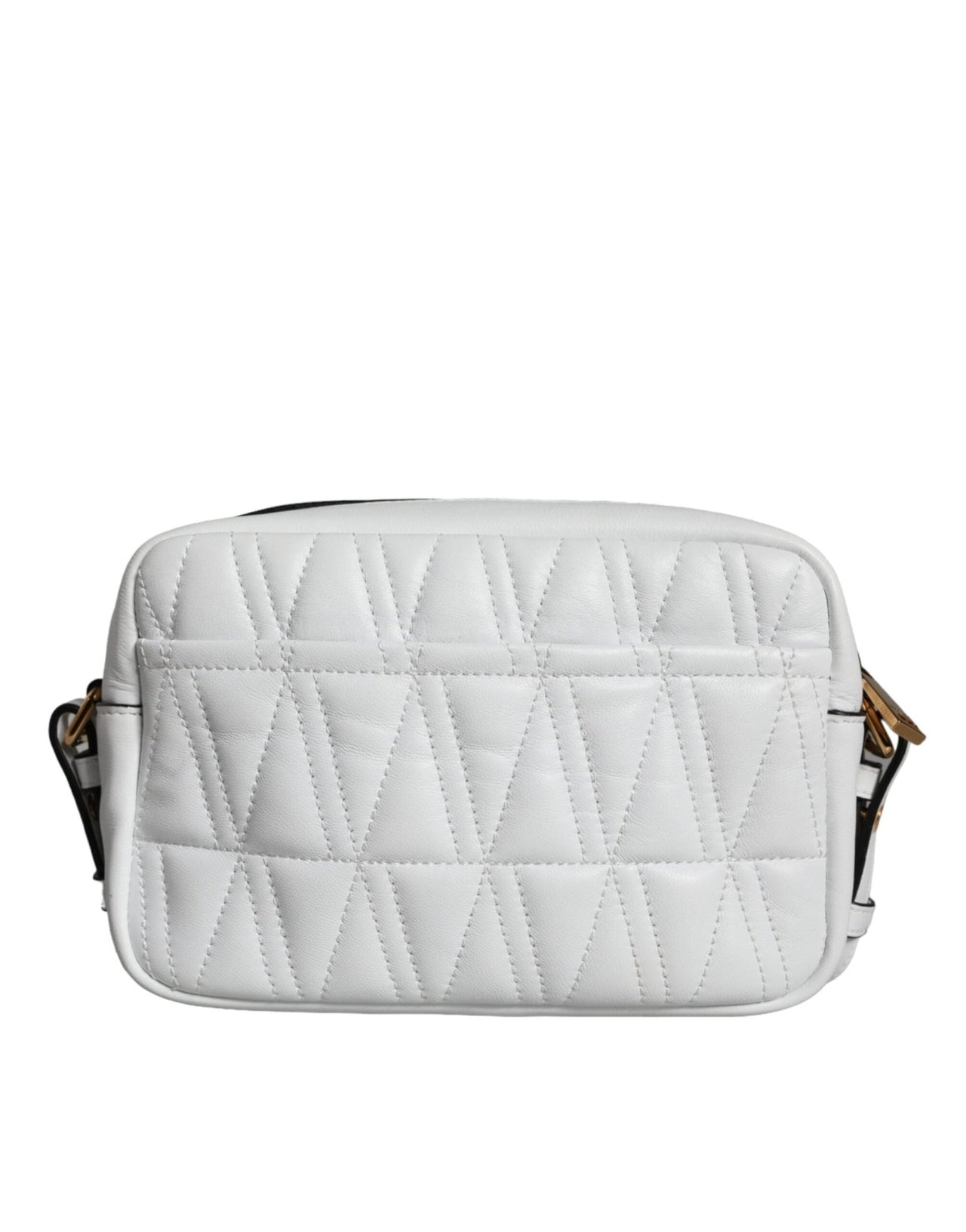 Luxour, Versace White Quilted Nappa Leather Crossbody Shoulder Bag, 